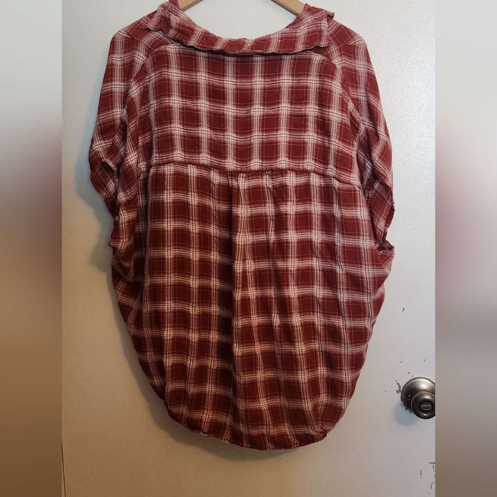 French Connection Burgundy Plaid Shirt - Picture 5 of 5